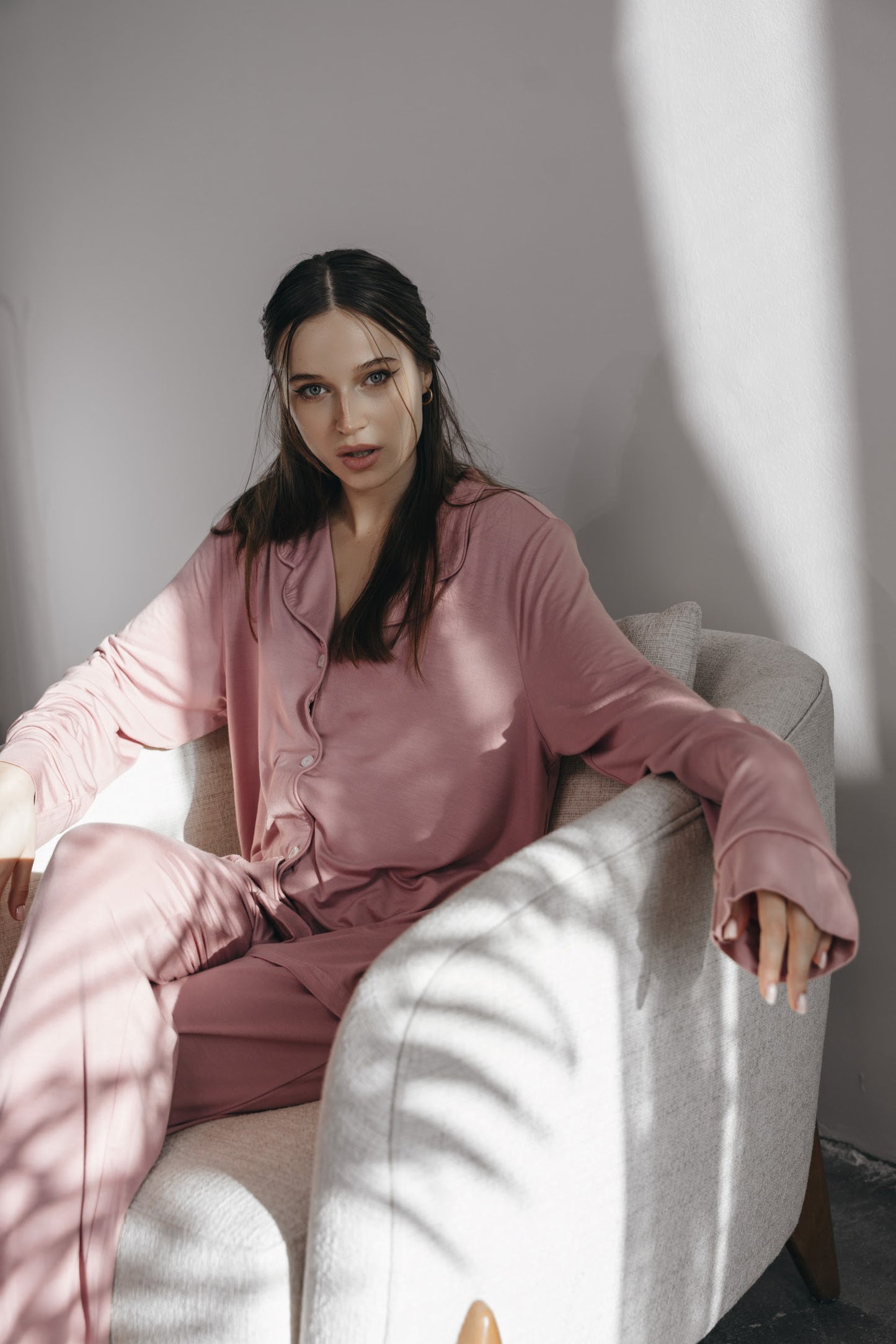 Blush Pink Long Sleeves Pajama Set